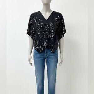 Hand embroidered Sequin Embellished Black Top